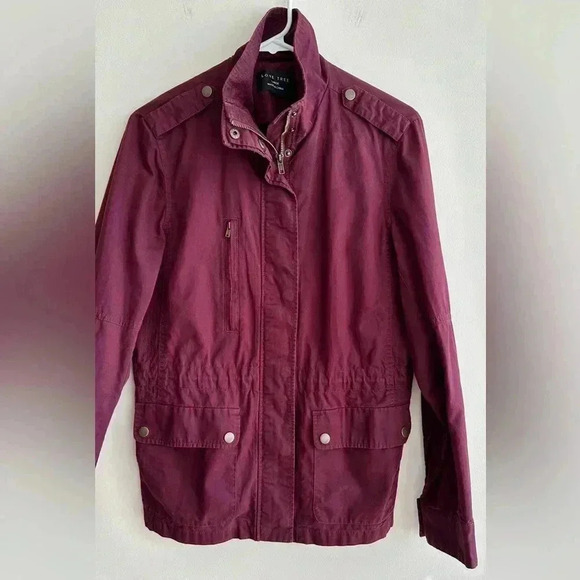 Love Tree Anorak Jacket, Berry Colored Utility Jacket, Size Large - Picture 4 of 16